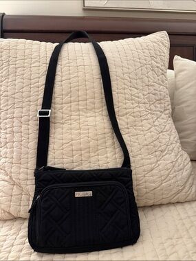 Vera Bradley Black Quilted Crossbody Shoulder Bag